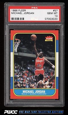 1986 Fleer Basketball Michael Jordan ROOKIE RC 57 PSA 10 GEM MINT PWCC