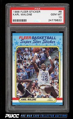 1988 Fleer Sticker Karl Malone 8 PSA 10 GEM MINT PWCC