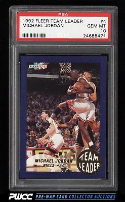 1992 Fleer Team Leaders Michael Jordan 4 PSA 10 GEM MINT PWCC