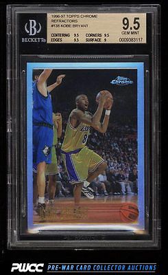 1996 Topps Chrome Refractor Kobe Bryant ROOKIE RC 138 BGS 95 GEM MINT PWCC