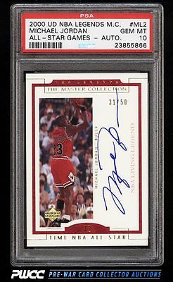 2000 UD Legends Master Collection Michael Jordan AUTO 50 ML2 PSA 10 GEM PWCC