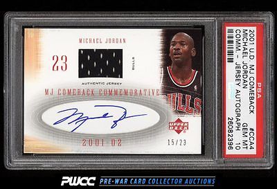 2001 UD MJ Comeback Commemorative Michael Jordan AUTO PATCH 23 PSA 10 PWCC