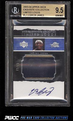 2003 Exquisite Collection Limited LeBron James RC AUTO PATCH 75 BGS 95 PWCC