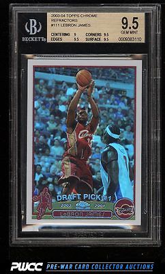 2003 Topps Chrome Refractor LeBron James ROOKIE RC 111 BGS 95 GEM MINT PWCC