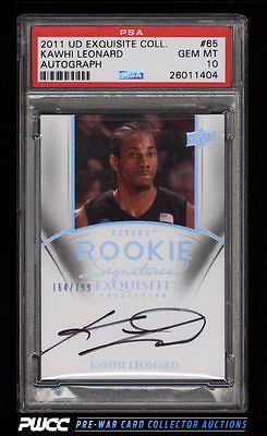 2011 UD Exquisite Collection Kawhi Leonard ROOKIE RC AUTO 199 PSA 10 GEM PWCC