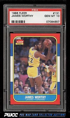 1986 Fleer Basketball SETBREAK James Worthy ROOKIE RC 131 PSA 10 GEM MT PWCC