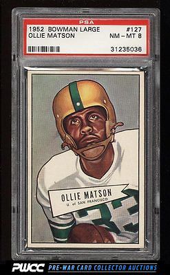 1952 Bowman Large Ollie Matson SP ROOKIE RC 127 PSA 8 NMMT PWCC