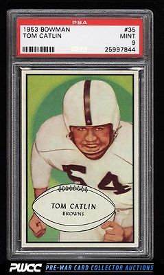 1953 Bowman Football Tom Catlin 35 PSA 9 MINT PWCC