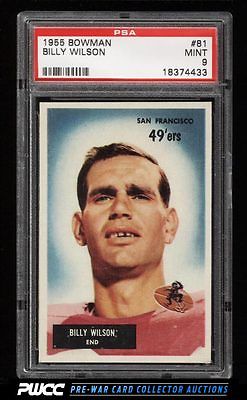 1955 Bowman Football Billy Wilson ROOKIE RC 81 PSA 9 MINT PWCC