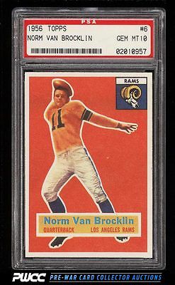 1956 Topps Football Norm Van Brocklin 6 PSA 10 GEM MINT PWCC