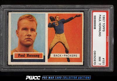 1957 Topps Football Paul Hornung ROOKIE RC 151 PSA 7 NRMT PWCC