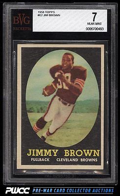 1958 Topps Football Jim Brown ROOKIE RC 62 BVG 7 NRMT PWCC