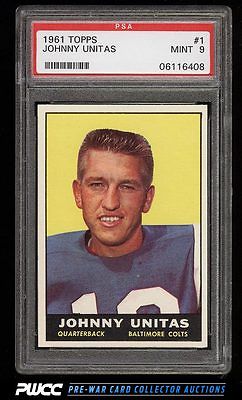 1961 Topps Football Johnny Unitas 1 PSA 9 MINT PWCC