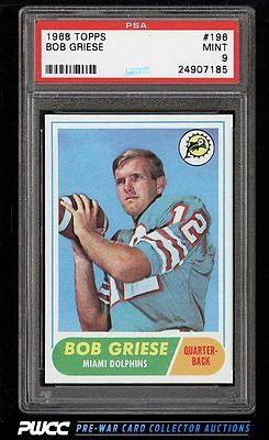 1968 Topps Football Bob Griese ROOKIE RC 196 PSA 9 MINT PWCC