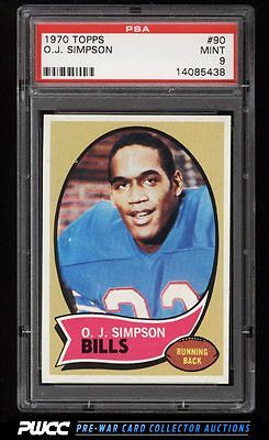 1970 Topps Football OJ Simpson ROOKIE RC 90 PSA 9 MINT PWCC