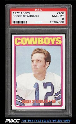 1972 Topps Football Roger Staubach ROOKIE RC 200 PSA 8 NMMT PWCC