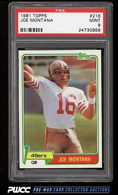 1981 Topps Football Joe Montana ROOKIE RC 216 PSA 9 MINT PWCC