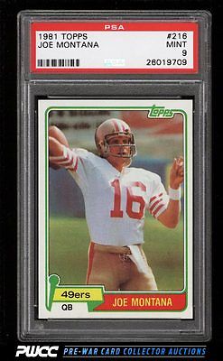 1981 Topps Football Joe Montana ROOKIE RC 216 PSA 9 MINT PWCC