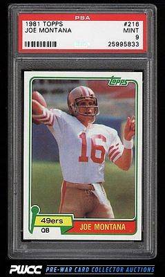 1981 Topps Football Joe Montana ROOKIE RC 216 PSA 9 MINT PWCC