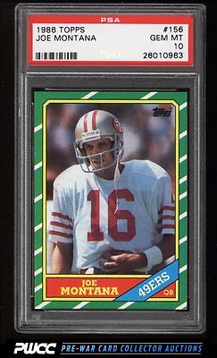 1986 Topps Football Joe Montana 156 PSA 10 GEM MINT PWCC