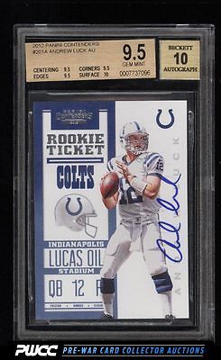 2012 Panini Contenders Andrew Luck ROOKIE RC AUTO 201 BGS 95 GEM MINT PWCC