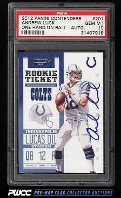2012 Panini Contenders Andrew Luck ROOKIE RC AUTO 201 PSA 10 GEM MINT PWCC