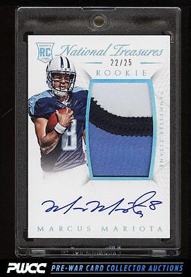 2015 National Treasures Marcus Mariota ROOKIE RC AUTO PATCH 25 PWCC