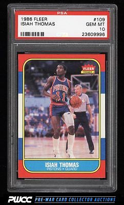 1986 Fleer Basketball SETBREAK Isiah Thomas ROOKIE RC 109 PSA 10 GEM MT PWCC