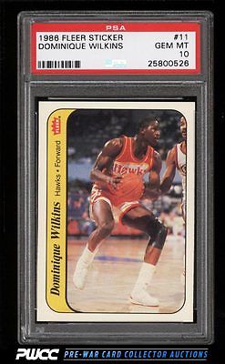 1986 Fleer Sticker SETBREAK Dominique Wilkins ROOKIE RC 11 PSA 10 GEM MT PWCC