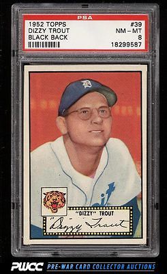 1952 Topps SETBREAK Dizzy Trout BLACK BACK 39 PSA 8 NMMT PWCC