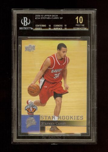 200910 STEPHEN CURRY UD UPPER DECK ROOKIE RC 234 BGS 10 BLACK LABEL 10X4