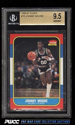 1986 Fleer Basketball SETBREAK Johnny Moore 76 BGS 95 GEM MINT PWCC