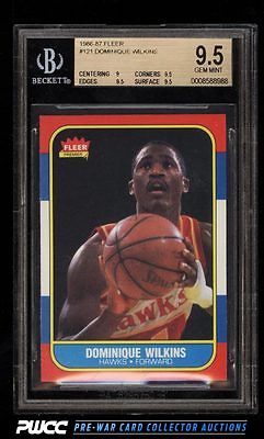 1986 Fleer Basketball SETBREAK Dominique Wilkins ROOKIE RC 121 BGS 95 PWCC