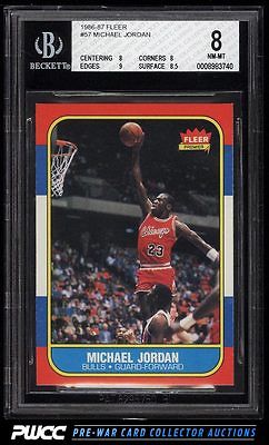 1986 Fleer Basketball Michael Jordan ROOKIE RC 57 BGS 8 NMMT PWCC