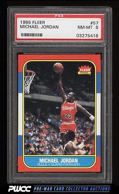 1986 Fleer Basketball Michael Jordan ROOKIE RC 57 PSA 8 NMMT PWCC