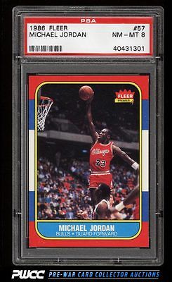 1986 Fleer Basketball Michael Jordan ROOKIE RC 57 PSA 8 NMMT PWCC