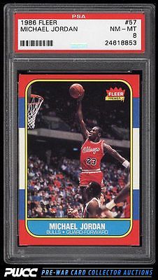 1986 Fleer Basketball Michael Jordan ROOKIE RC 57 PSA 8 NMMT PWCC