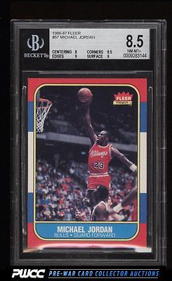 1986 Fleer Basketball Michael Jordan ROOKIE RC 57 BGS 85 NMMT PWCC