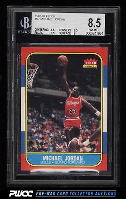 1986 Fleer Basketball Michael Jordan ROOKIE RC 57 BGS 85 NMMT PWCC