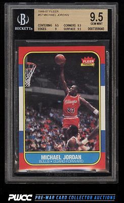 1986 Fleer Basketball Michael Jordan ROOKIE RC 57 BGS 95 GEM MINT PWCC