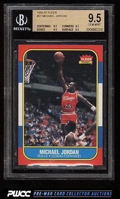 1986 Fleer Basketball Michael Jordan ROOKIE RC 57 BGS 95 GEM MINT PWCC