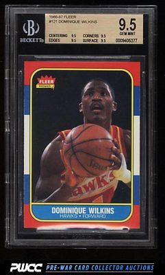 1986 Fleer Basketball Dominique Wilkins ROOKIE RC 121 BGS 95 GEM MINT PWCC