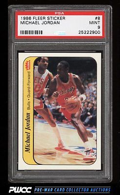 1986 Fleer Sticker Michael Jordan ROOKIE RC 8 PSA 9 MINT PWCC