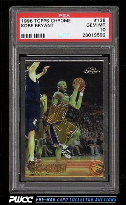 1996 Topps Chrome Kobe Bryant ROOKIE RC 138 PSA 10 GEM MINT PWCC