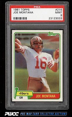 1981 Topps Football Joe Montana ROOKIE RC 216 PSA 9 MINT PWCC