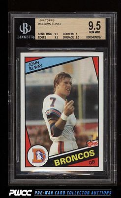 1984 Topps Football John Elway ROOKIE RC 63 BGS 95 GEM MINT PWCC