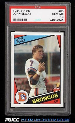 1984 Topps Football John Elway ROOKIE RC 63 PSA 10 GEM MINT PWCC