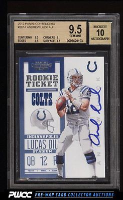 2012 Panini Contenders Andrew Luck ROOKIE RC AUTO 201 BGS 95 GEM MINT PWCC