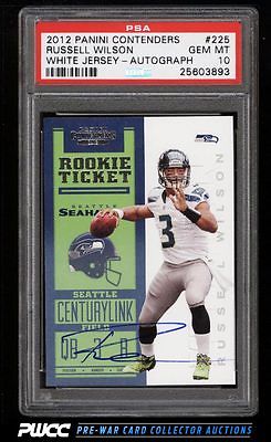 2012 Panini Contenders White Russell Wilson SP ROOKIE RC AUTO 225 PSA 10 PWCC