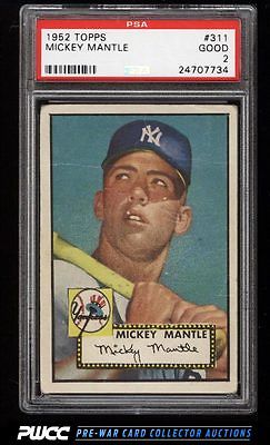 1952 Topps Mickey Mantle 311 PSA 2 GD PWCC